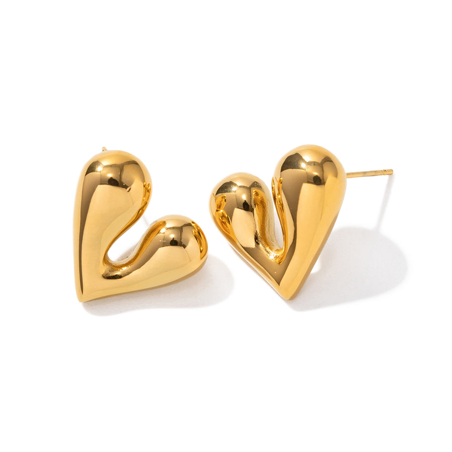 youthwayfashion-gold-metal-liquid-heart-earrings-1