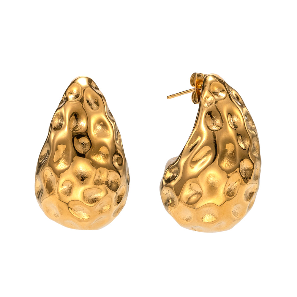 youthwayfashion-gold-lava-teardrop-stud-earrings-1