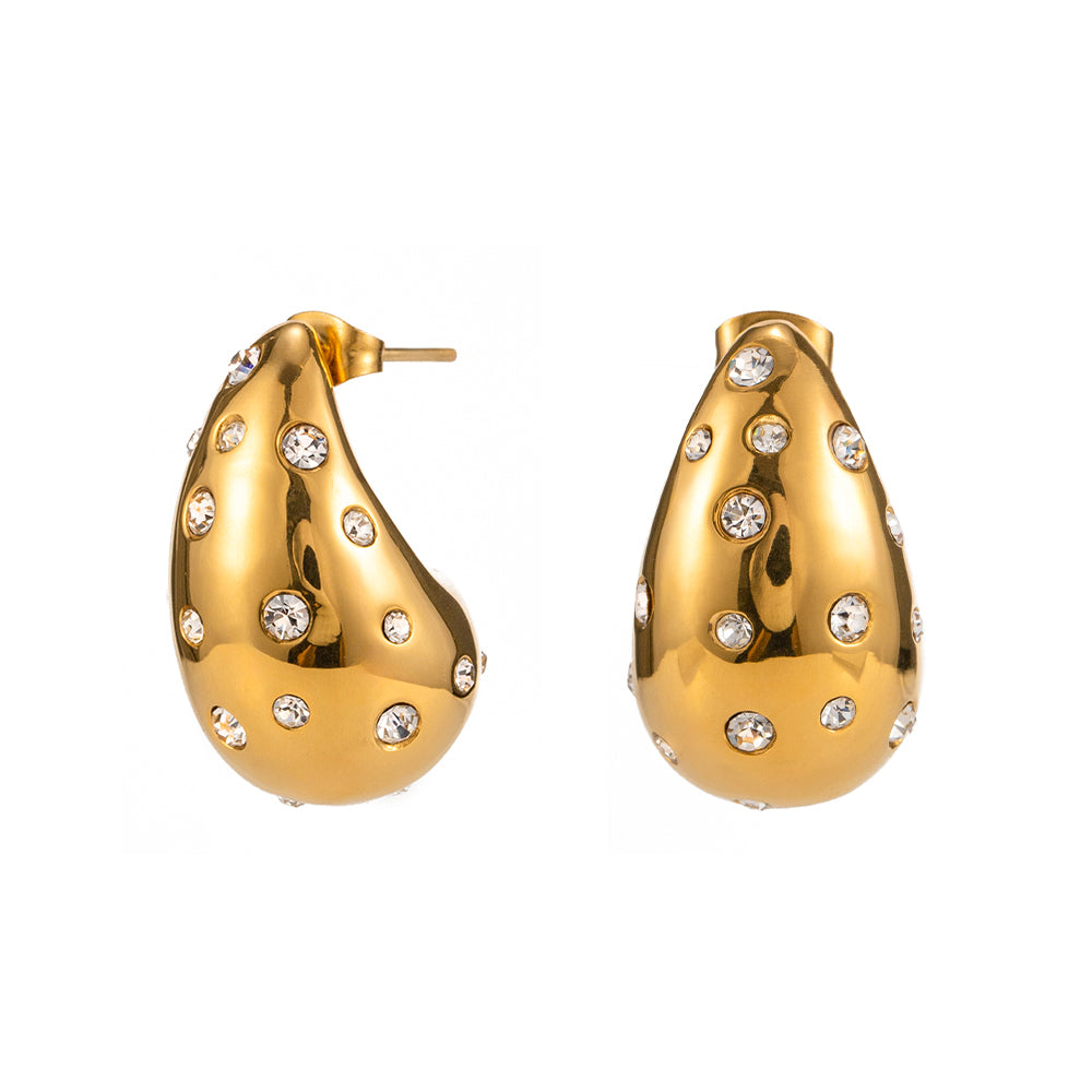 youthwayfashion-gold-rhinestones-teardrop-earrings-1