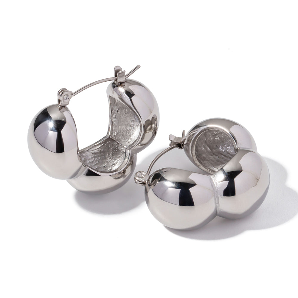 youthwayfashion-silver-three-hemispheres-earrings-1