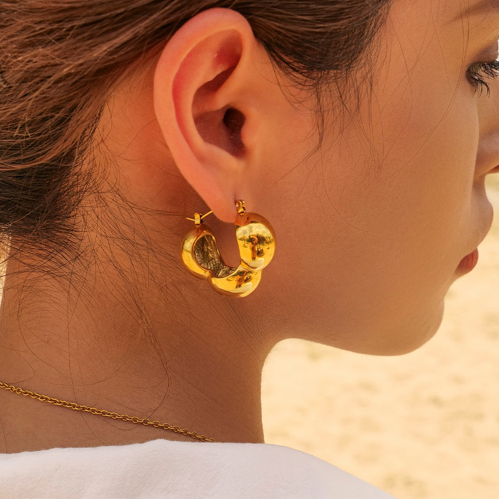 youthwayfashion-gold-plated-three-hemispheres-earrings-2