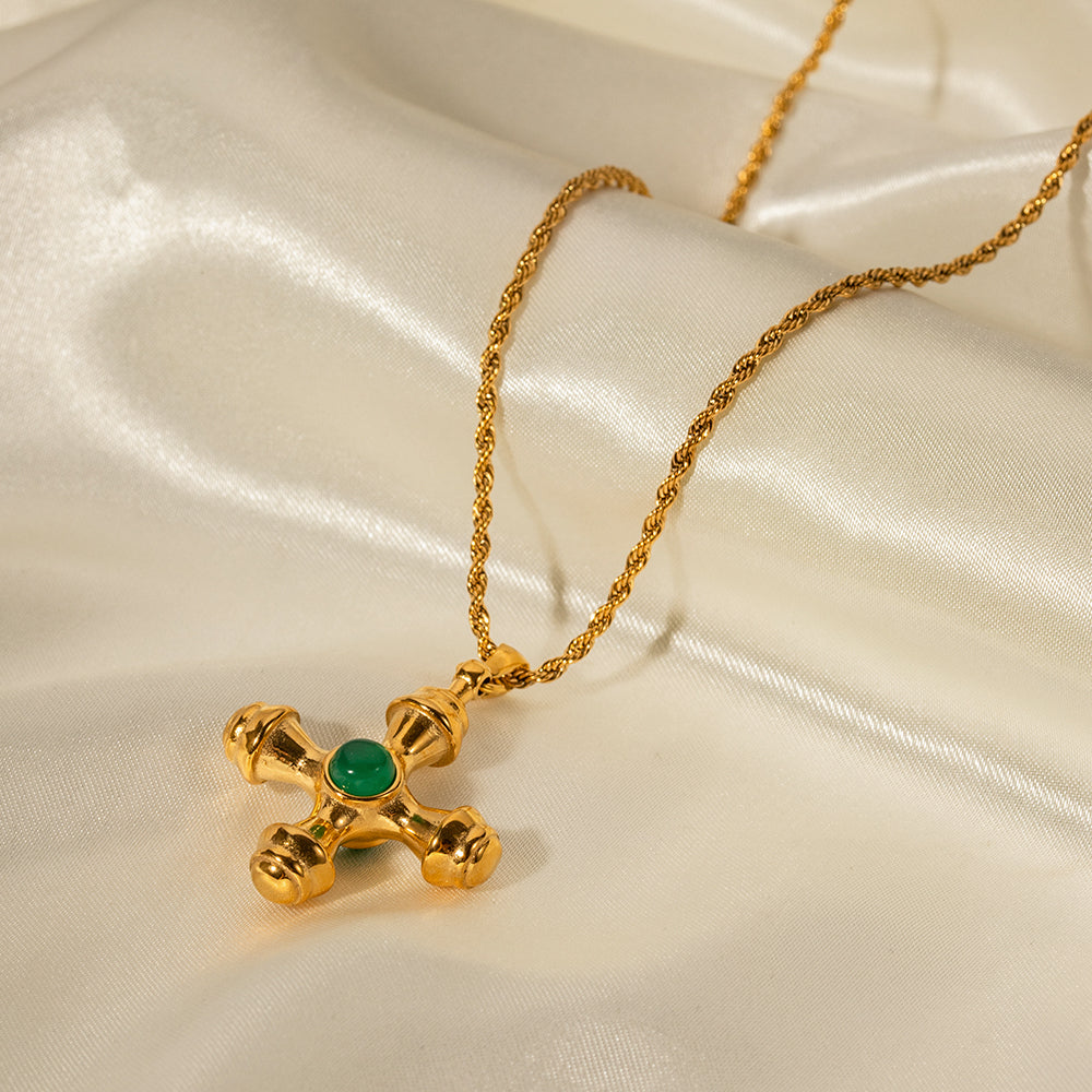 youthwayfashion-green-agate-cross-pendant-necklace-4