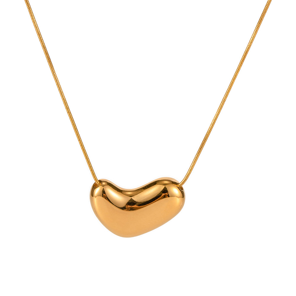 youthwayfashion-gold-snake-chain-heart-pendant-necklace-1