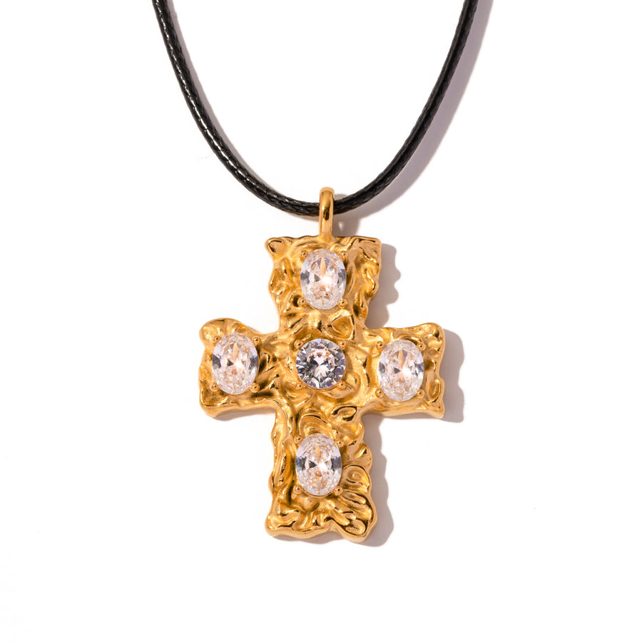 youthwayfashion-gold-hammer-zircon-cross-pendant-necklace-1