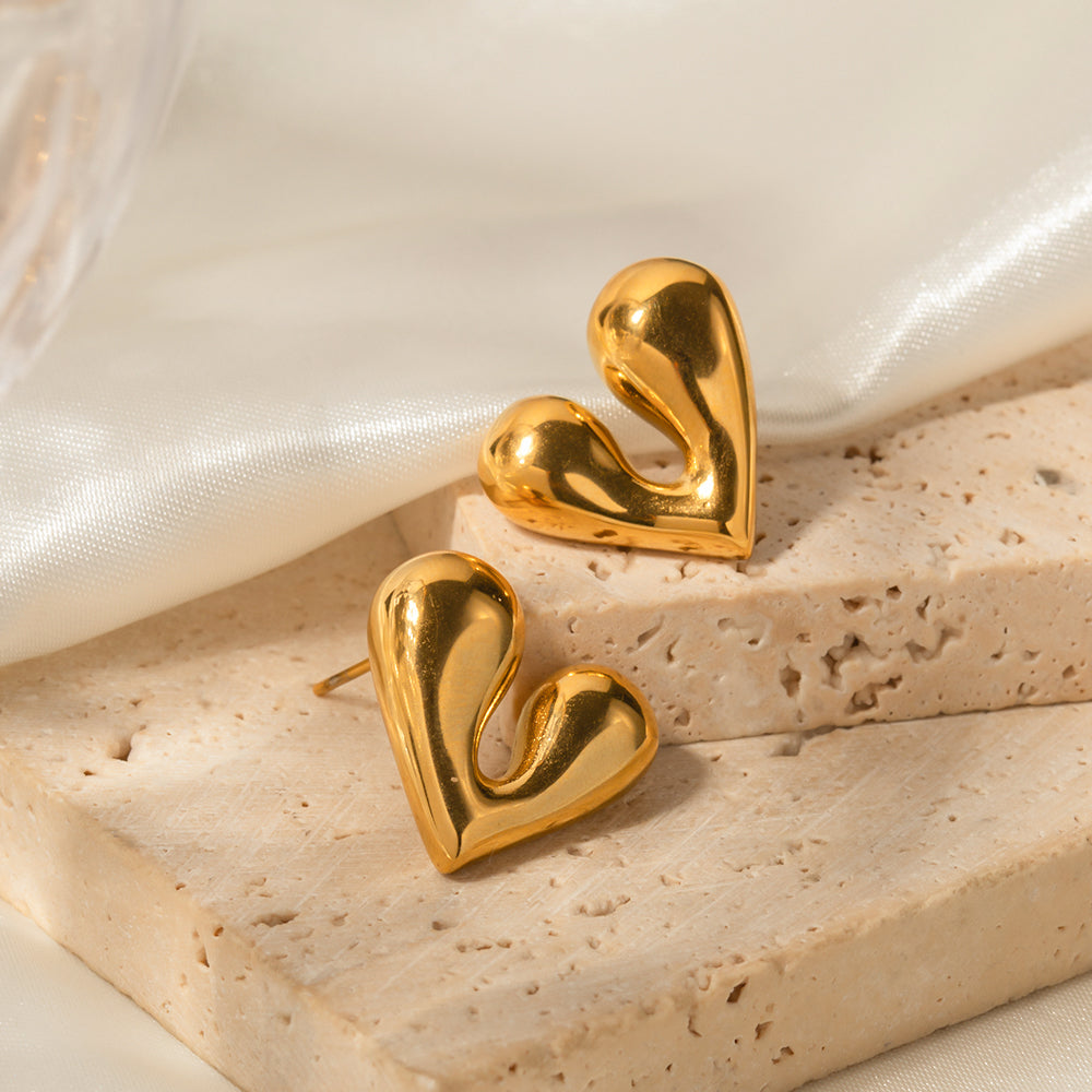 youthwayfashion-gold-metal-liquid-heart-earrings-2