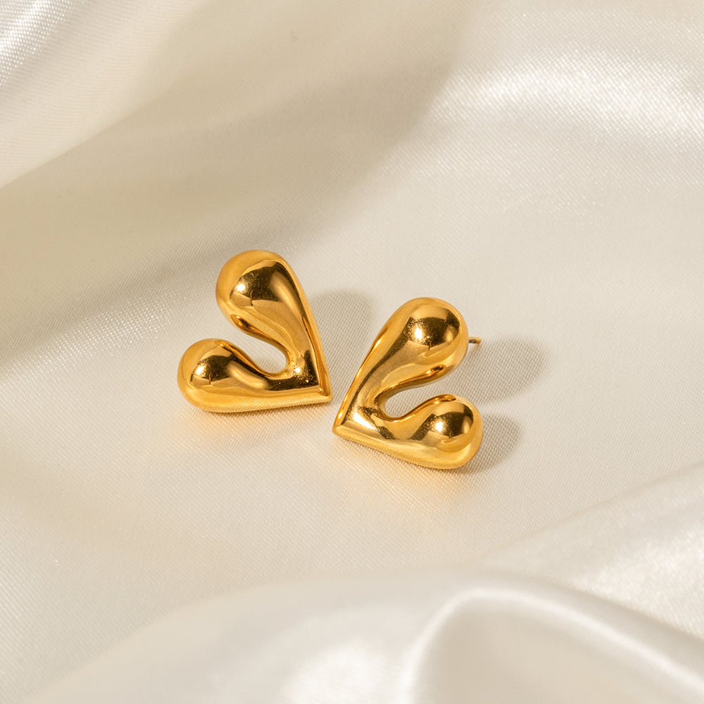 youthwayfashion-gold-metal-liquid-heart-earrings-3