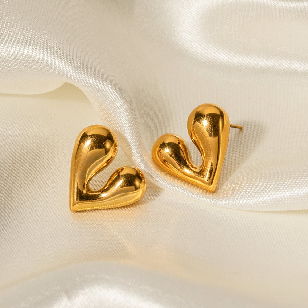 youthwayfashion-gold-metal-liquid-heart-earrings-4