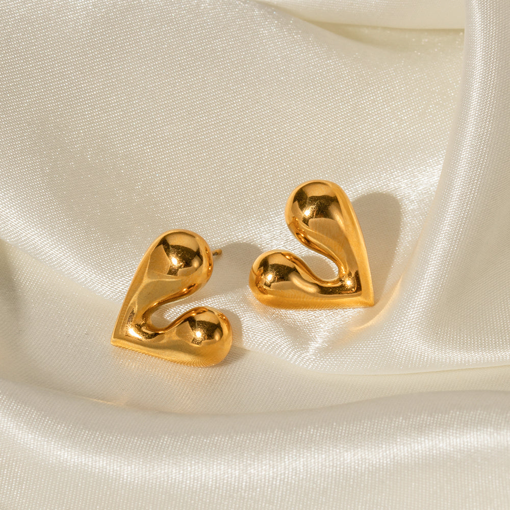 youthwayfashion-gold-metal-liquid-heart-earrings-5