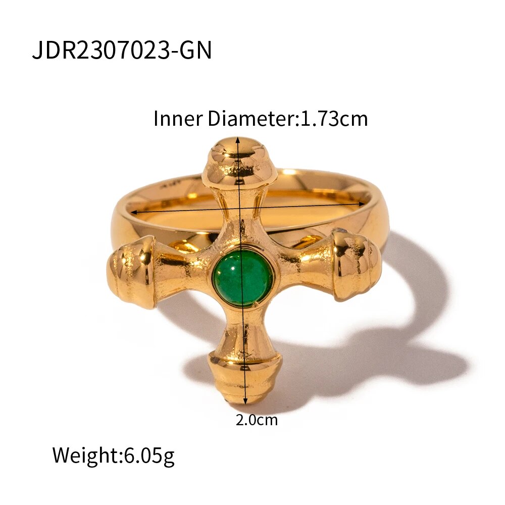 youthwayfashion-green-agate-cross-statement-ring-5