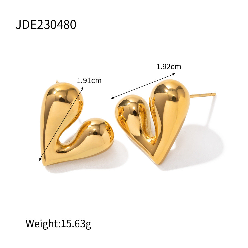 youthwayfashion-gold-metal-liquid-heart-earrings-6